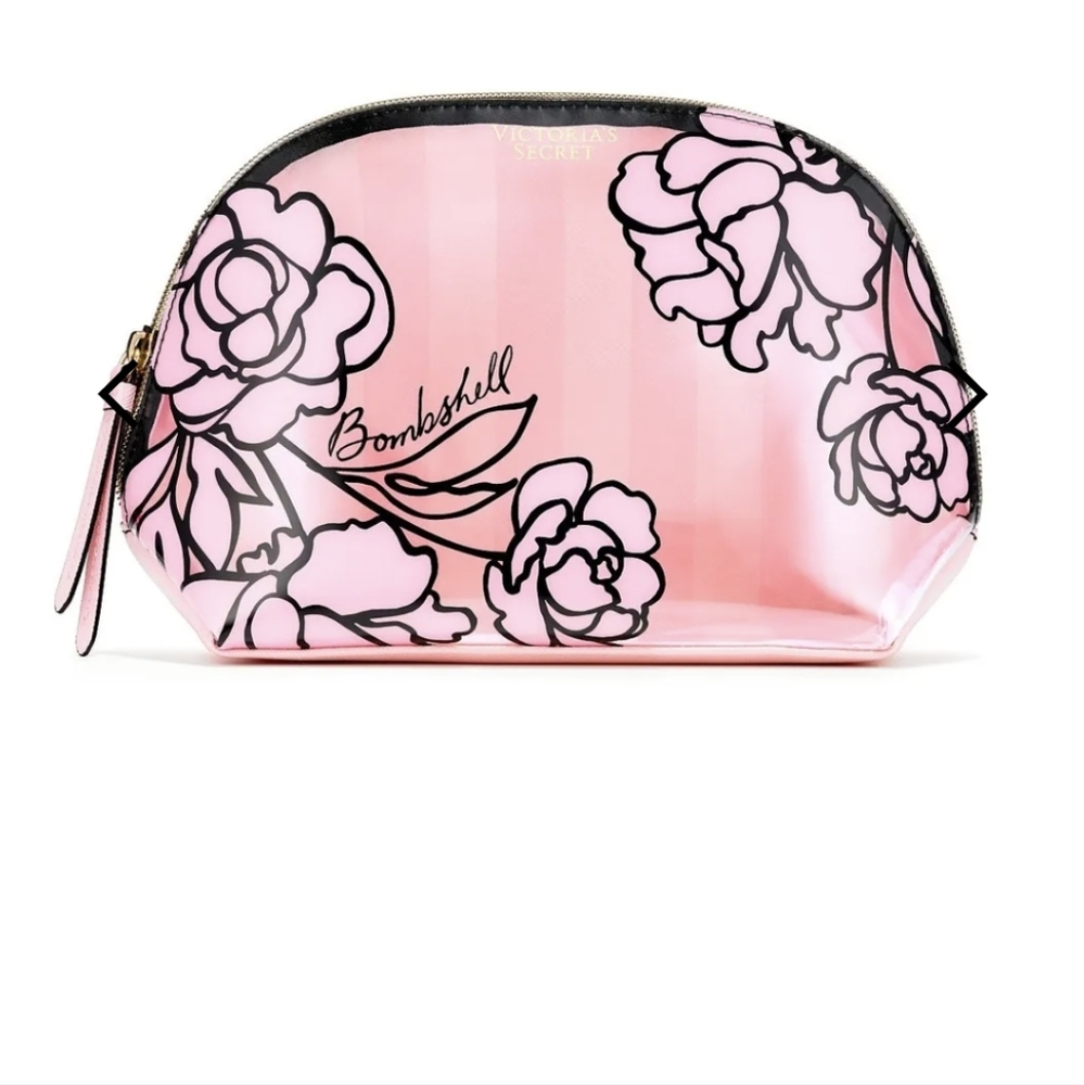VICTORIA'S SECRET BOMBSHELL PEONY MAKEUP BEAUTY MAKEUP BAG PINK NWT 2021 RETIRED